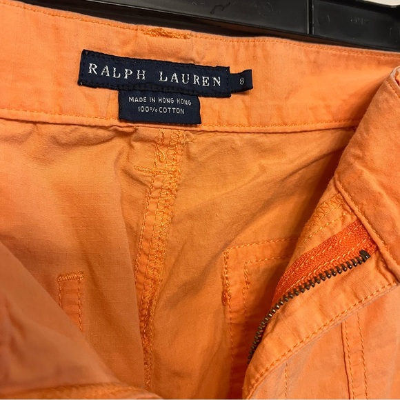 Ralph Lauren Womens VTG Y2K Orange Cargo Pants with Utility Design Size 8 - Picture 6 of 6